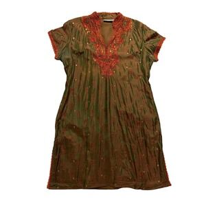 Khush Palai Clothing Embroidered Tunic Dress Silk Blend India Size 38